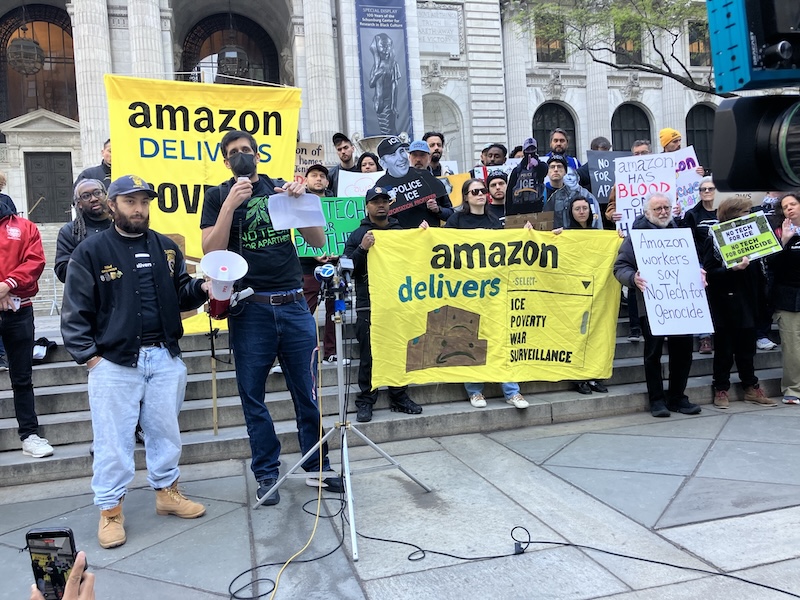  ‘Amazon Delivers ICE’: Amazon Workers And Supporters Picketed Amazon Office On May Day